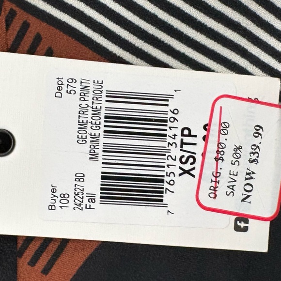 Dex Abstract Pattern Dress size XS NWT - Picture 2 of 7